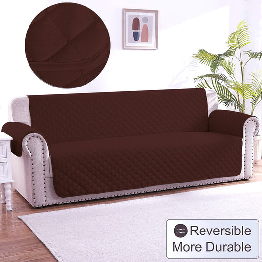 COTTON QUILTED SOFA RUNNER - SOFA COAT (CHOCOLATE BROWN)