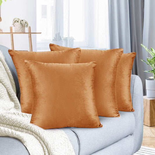 Plain Velvet Cushion 16 x 16 inches - Copper