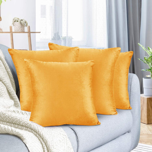 Plain Velvet Cushion 16 x 16 inches - Orange