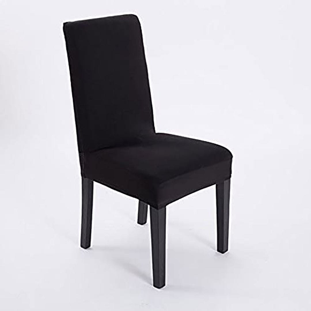 FITTED STYLE COTTON JERSEY CHAIR COVER – BLACK