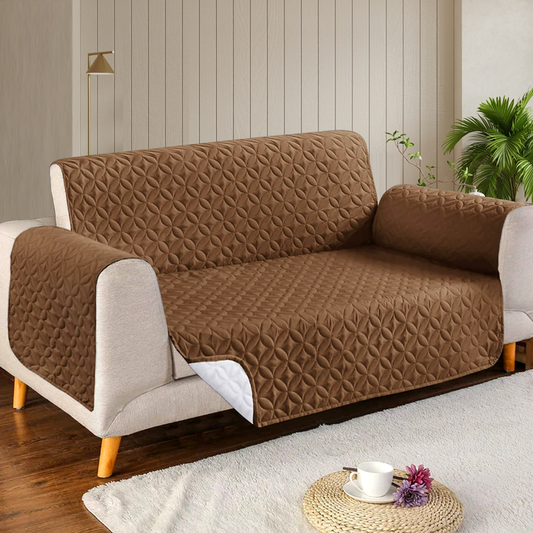 Ultrasonic Quilted Sofa Cover-Sofa Runner (Dark Brown)
