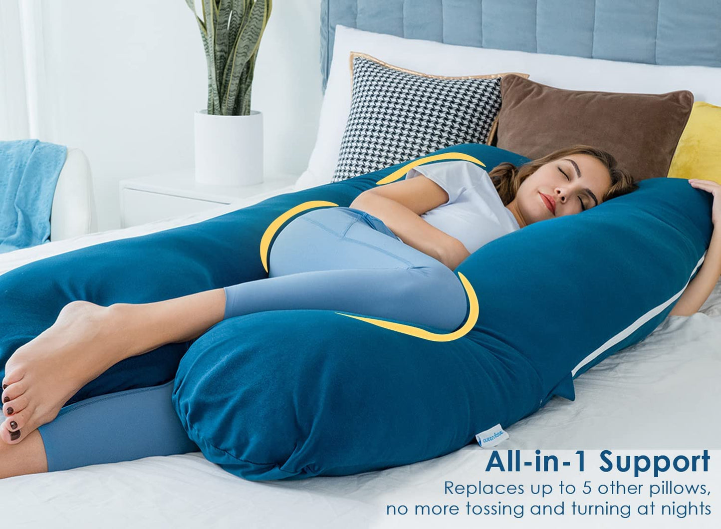 Pregnancy Support Pillow / Maternity Pillow / Sleeping Support Pillow Blue