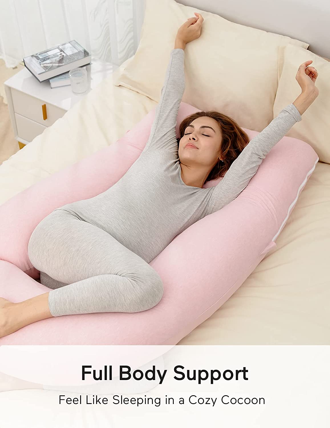 Pregnancy Support Pillow / Maternity Pillow / Sleeping Support Pillow Pink