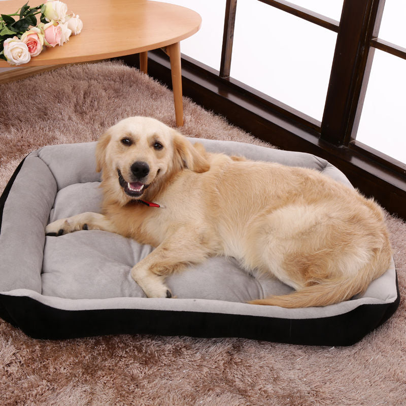 Super Soft Dog Beds Waterproof Bottom - Warm Bed For Dog & Cat - Black & Grey