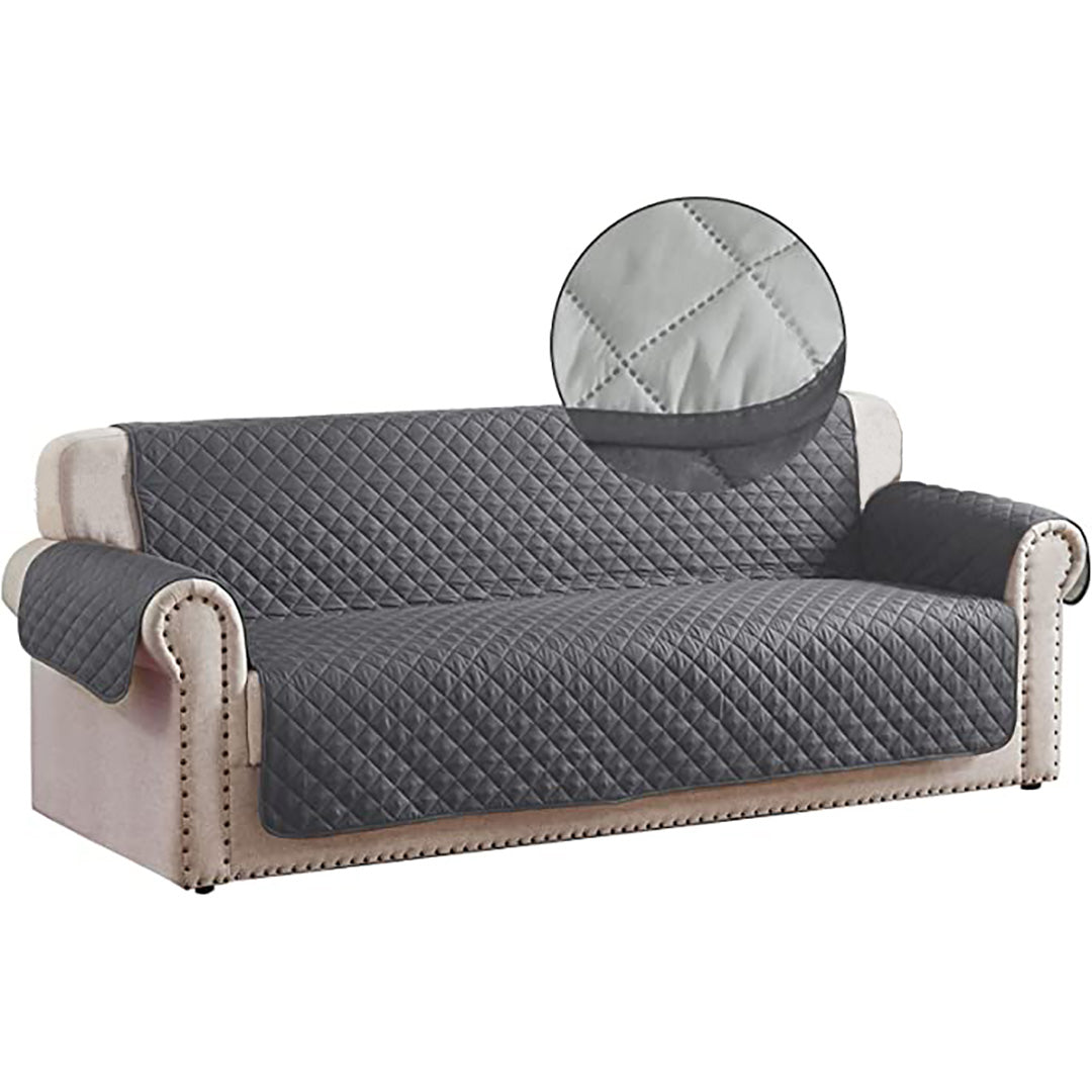 COTTON QUILTED SOFA RUNNER - SOFA COAT (GREY)