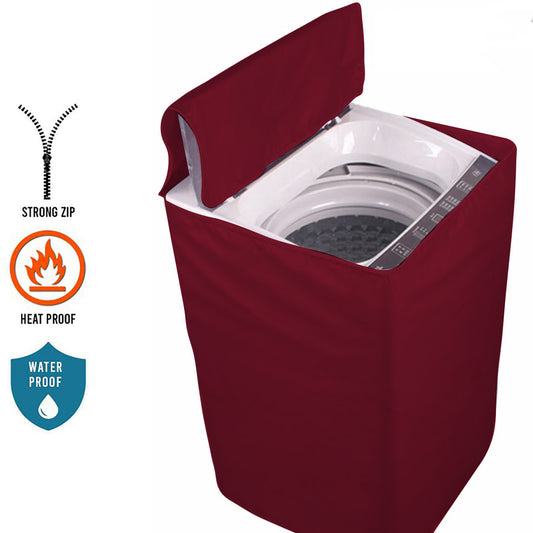 Waterproof Top Loaded Washing Machine Cover (Maroon Color - All Sizes Available)