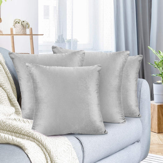Plain Velvet Cushion 16 x 16 inches - Grey