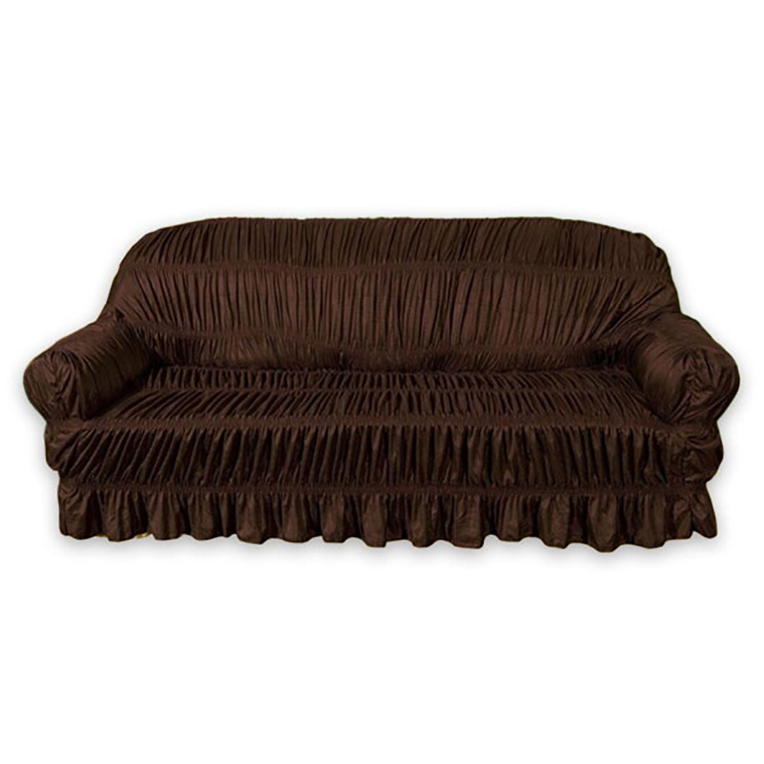 TWILL JERSEY SOFA COVER - ELASTIC SOFA COVER (CHOCOLATE BROWN)