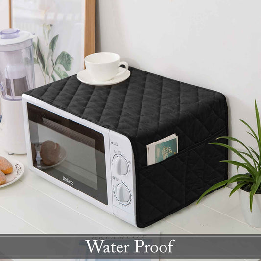 Waterproof Quilted Microwave Oven Cover Black