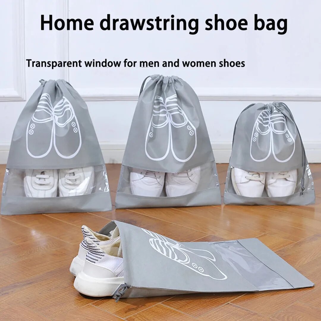Non-Woven Dustproof Drawstring Bag / Travel Shoe Storage Pouches
