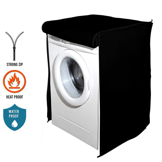 Waterproof Front Loaded Washing Machine Cover (Black Color - All Sizes Available)
