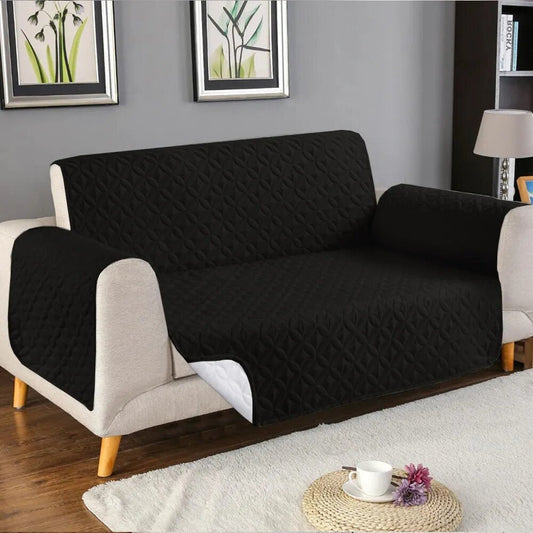 Ultrasonic Quilted Sofa Cover-Sofa Runner (Black)