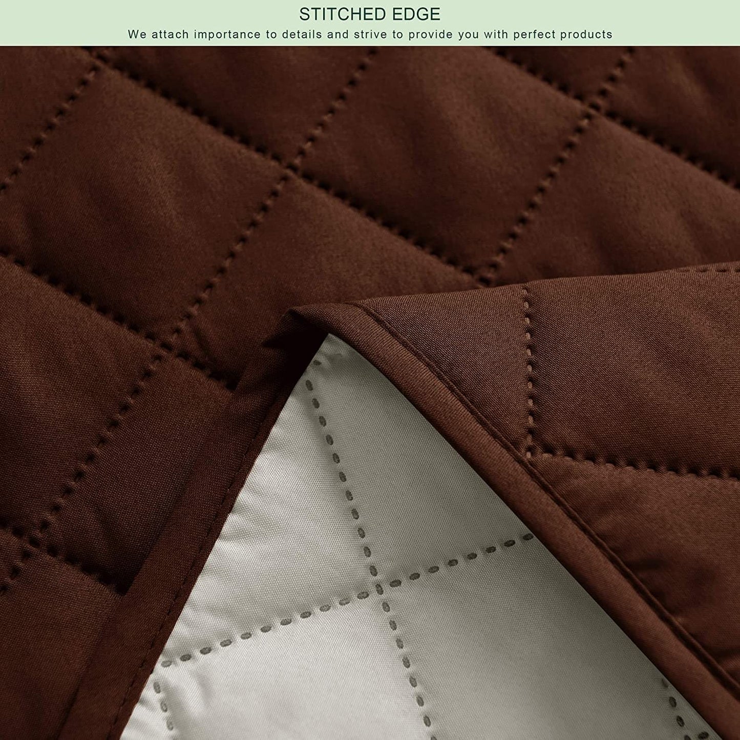 WATERPROOF COTTON QUILTED SOFA COVER - SOFA RUNNERS (CHOCOLATE BROWN)