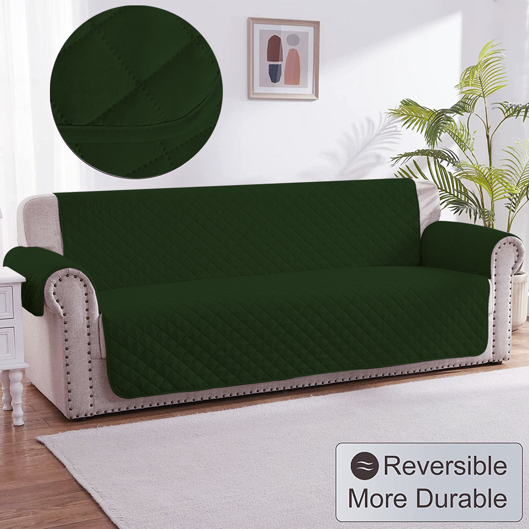 Cotton Quilted Sofa Runner - Sofa Coat (GREEN)