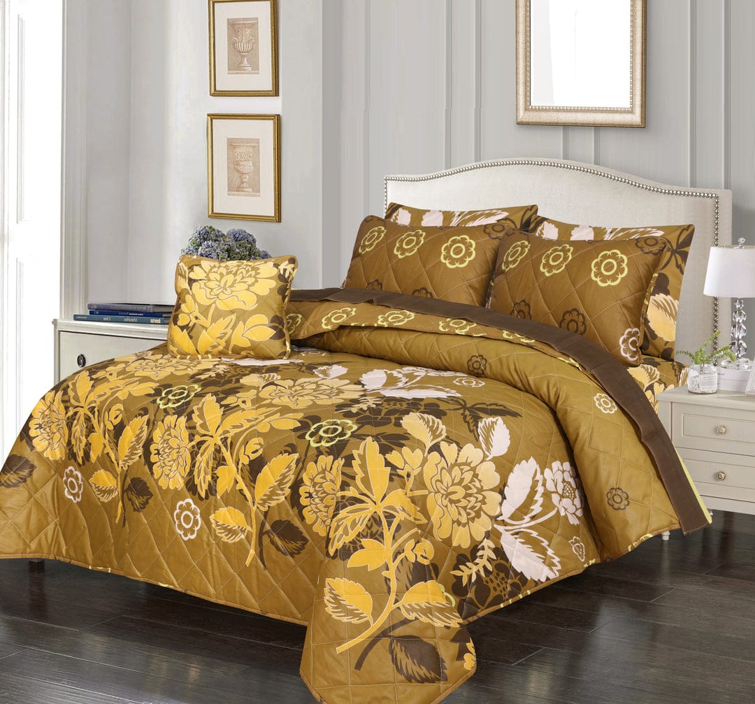 7 Pcs Quilted Comforter Set - 609
