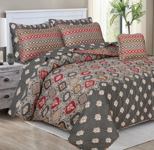 7 Pcs Quilted Comforter Set - 602