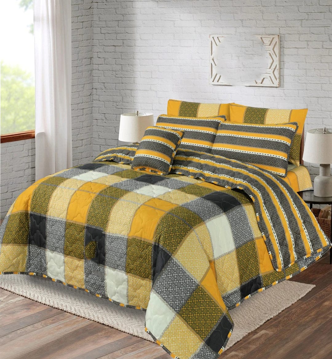 7 Pcs Quilted Comforter Set - 606