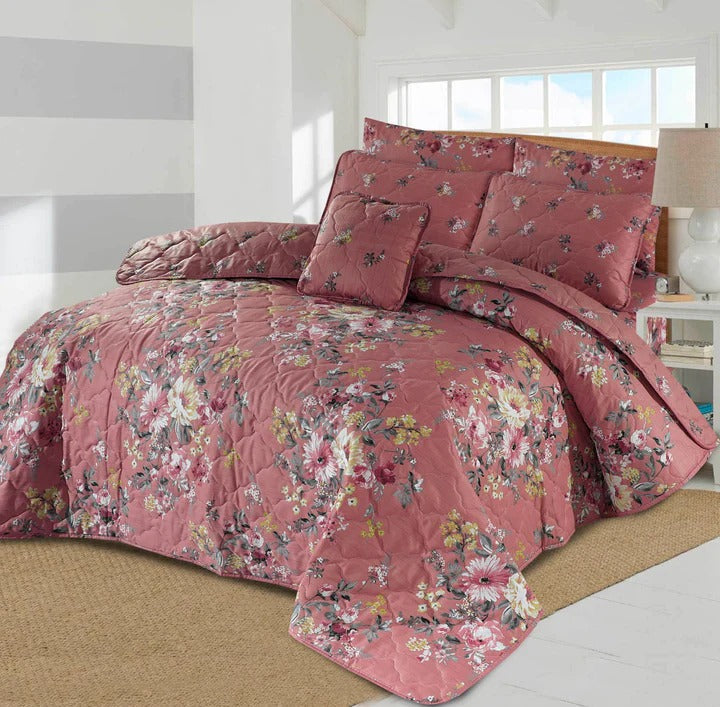 7 Pcs Quilted Comforter Set - 601