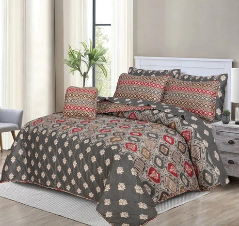 7 Pcs Quilted Comforter Set - 608